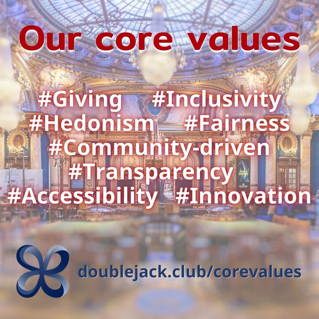 doublejack is focused on giving back to charitable organizations while promoting inclusivity, hedonism, fairness, community-driven practices, transparency, accessibility, and innovation. The platform seeks to create a level playing field for all members of its community, while providing a fun, valuable, and engaging user experience.