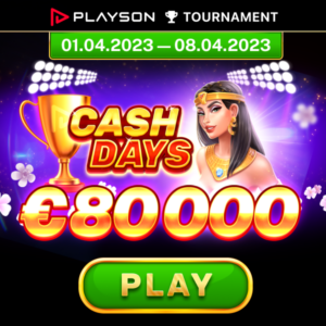 doublejack has a Tournament with Prize fund - 80,000 EUR

April CashDays 80k tournament runs between 0:01 UTC on the 1st of April 2023
and 8th of April 2023 until 23:59 UTC.